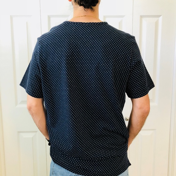 New Mossimo Navy Blue White Long Tee T-shirt L - Picture 5 of 8